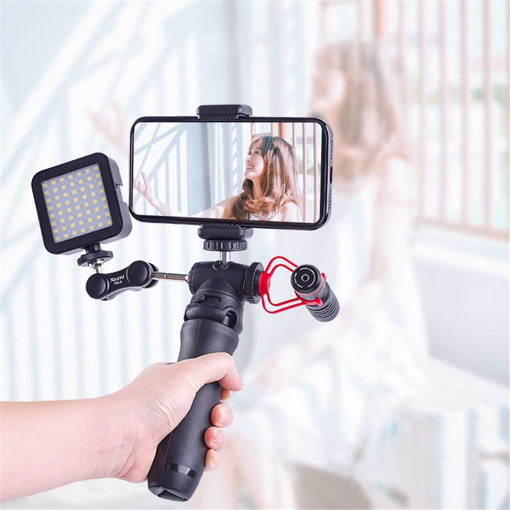XILETU XSG-2 Portable 1/4 inch Screw Cold Shoe Tripod Camera Phone Fill Light Holder Stand-2
