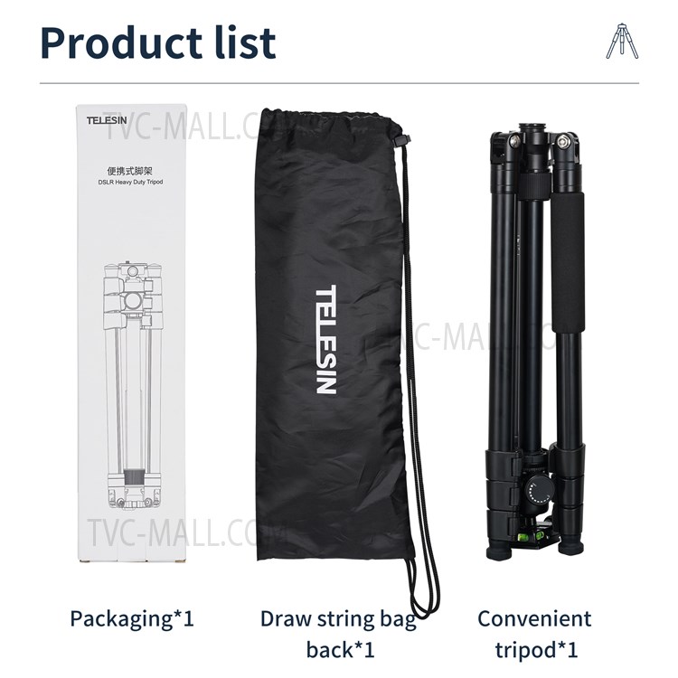 TELESIN TE-TRP-007 360 Degree Ball Head Camera Tripod Stand Portable Monopod for Canon Nikon Sony DSLR Camera-20