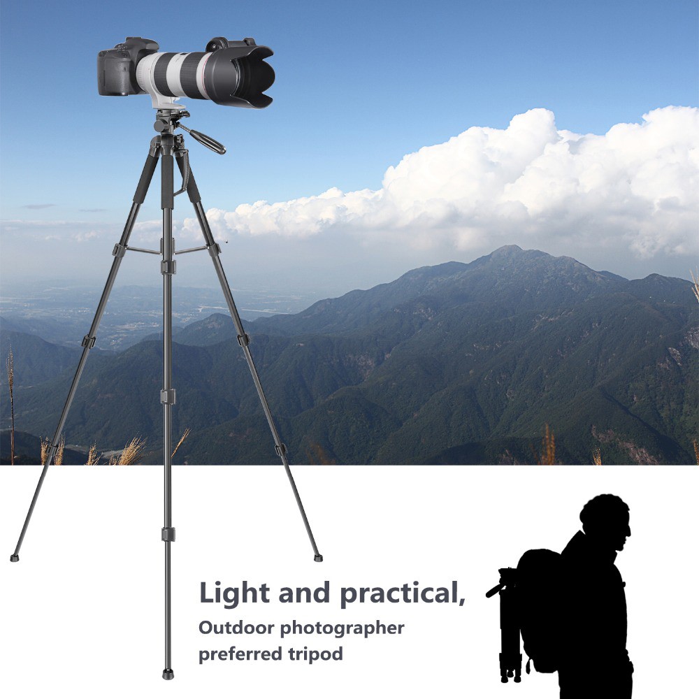 NEEWER SAB264 Camera Tripod Aluminum Alloy Monopod with 3-Way Swivel Head for Sony Canon - Black-7
