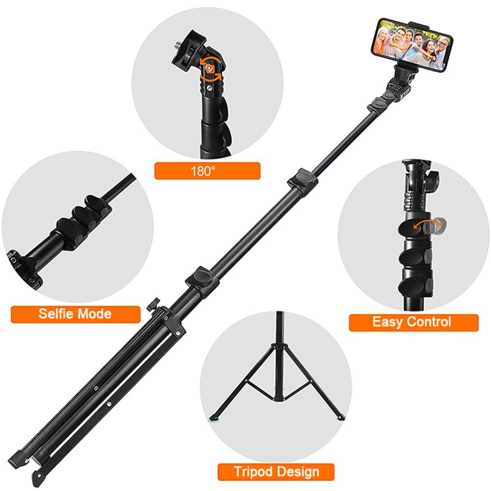 1.6m Telescopic Handheld Phone Camera Holder Selfie Stick Tripod Video Recording Live Streaming Bracket-3