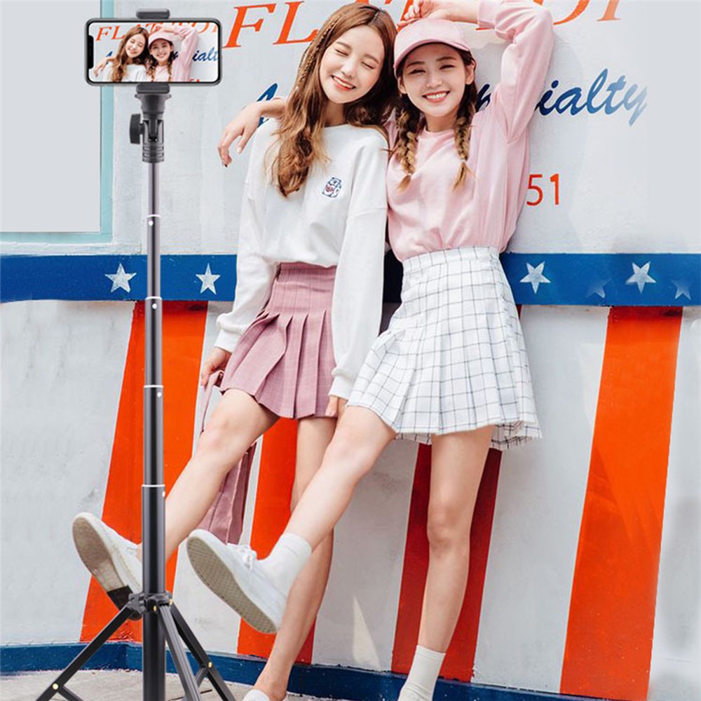 T9 140cm Telescopic Phone Holder Selfie Stick Video Recording Live Streaming Tripod Stand with Storage Bag-5