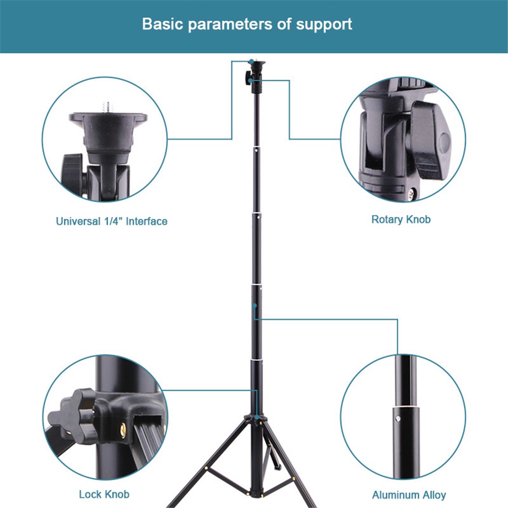 T9 140cm Telescopic Phone Holder Selfie Stick Video Recording Live Streaming Tripod Stand with Storage Bag-6