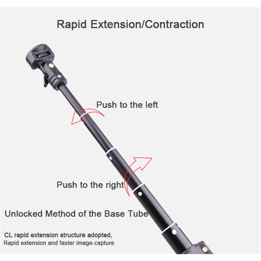 T9 5-Section 140cm Telescopic Selfie Stick Phone Holder Live Streaming Tripod Stand with Phone Clip + Bluetooth Remote Control + Storage Bag-2