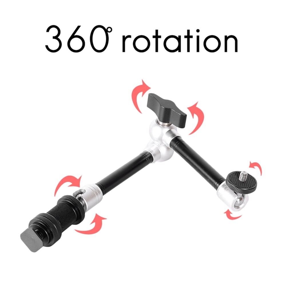 11 inch Rotatable Camera Stand Live Broadcast Boom Arm Suspension Scissor Mic Holder for LCD Monitor/SLR Camera/LED Light-3