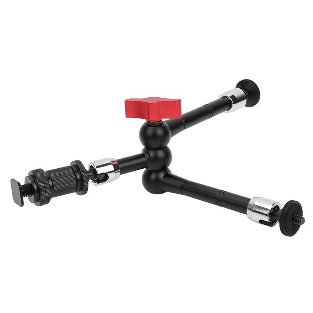 11 inch Folding 3-Section Camera Mount SLR Camera Flexible Boom Arm with 1/4" Screw/360-deree Rotatable Ball Head-5