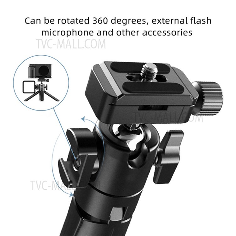 UURIG U-Pod 360-Degree Rotating Tripod Stand Gimbal Hot Shoe Adapter Folding Fixed Mount for Vlog Photography-3