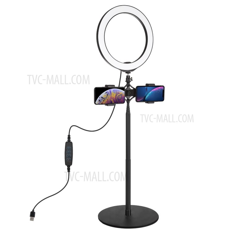PULUZ 10.2 inch 26cm Ring Light Dimming Photography Video Fill Light with 2-phone Clips for Selfie Camera-2