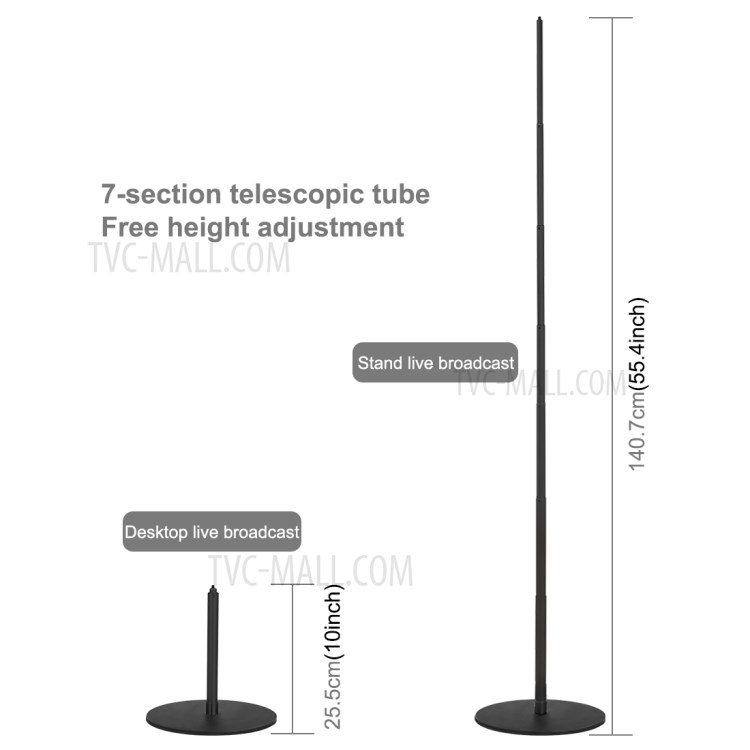 PULUZ 10.2 inch 26cm Ring Light Dimming Photography Video Fill Light with 2-phone Clips for Selfie Camera-3
