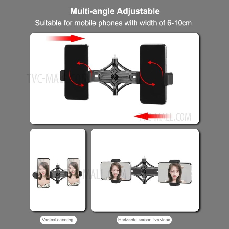 PULUZ 10.2 inch 26cm Ring Light Dimming Photography Video Fill Light with 2-phone Clips for Selfie Camera-6