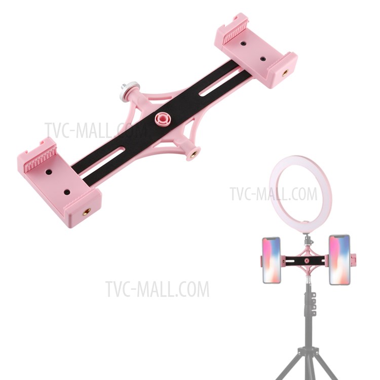 PULUZ Dual Phone Brackets Horizontal Holder for Vlogging Video Light Live Broadcast-1