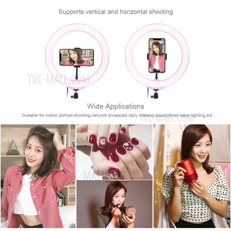 PULUZ 10.2 Pulgadas 26cm Anillo De LED Regulable Vídeo Vlogging Juegos De Luces Con Clip De Teléfono Y Control Remoto-10