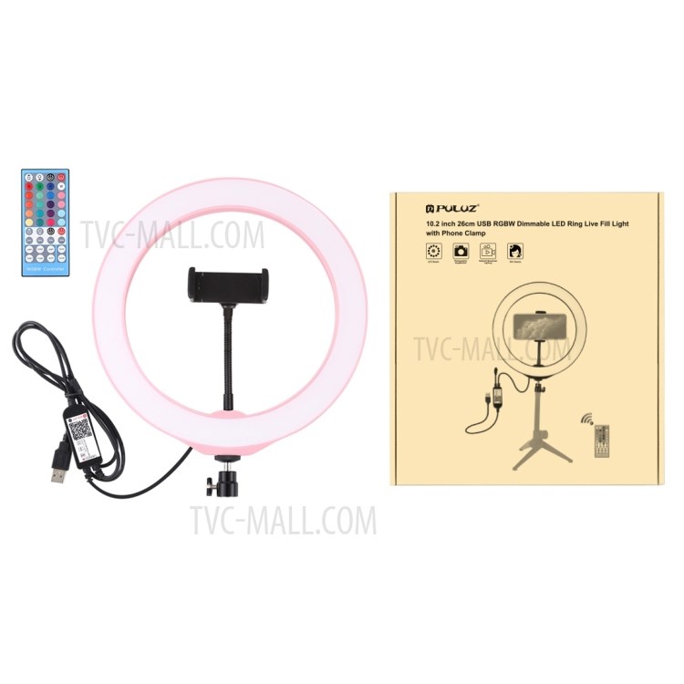 PULUZ 10.2 Pulgadas 26cm Anillo De LED Regulable Vídeo Vlogging Juegos De Luces Con Clip De Teléfono Y Control Remoto-12