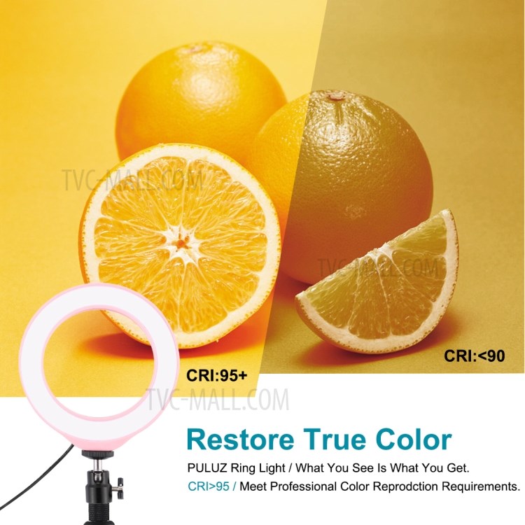 PULUZ 6.2-inch 16cm Dimmable RGBW LED Circular Photography Light Fill Light PU432F-6