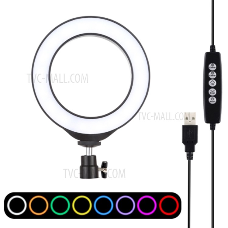 PULUZ 4.7" 12cm Dimmable 8-color RGBW LED Circular Photography Light Fill-in Light PU431B-1