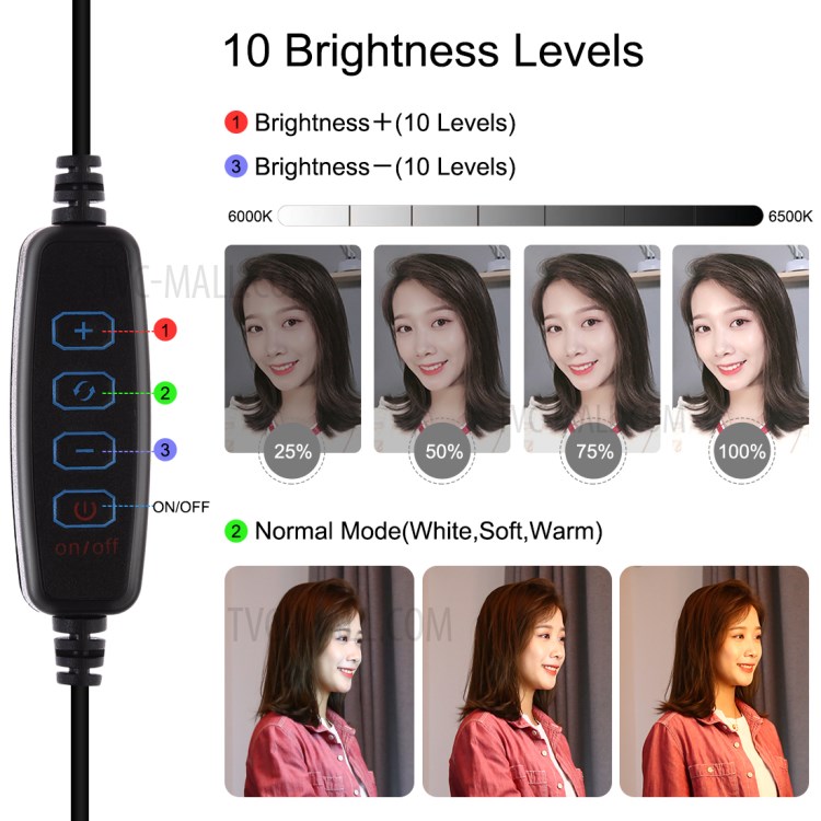 PULUZ PKT3056B 11,8-Zoll 30cm Ringlicht + 1.1m Dimmbare LED Aufhelllicht Live-Übertragung Kits Mit Kaltem Schuh Stativ-Kugelkopf Stativ & Telefonklemme-5