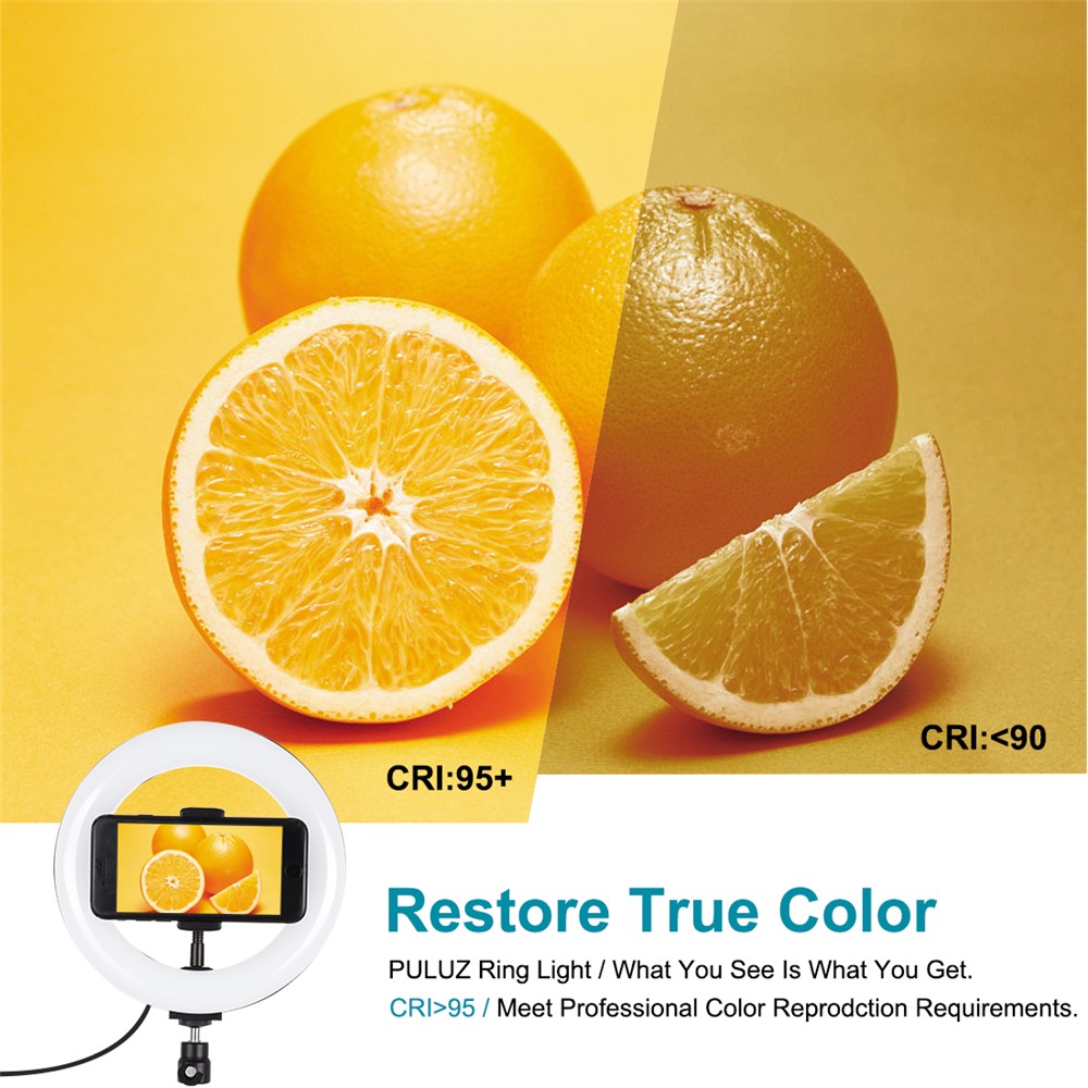 Pulluz 7.9-pollici ANELLO LED LED LED + 1.1M Treppiede Mount USB 3 Modalità Dimmable Dual Color Temperatura Temperatura A LED LED Curvo Anello Vlogging Selfie Fotografia Video Luci Con Morsetto Telefonico-6