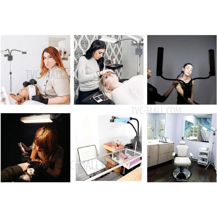 LED Lamp Makeup Photograpy Shooting Livestreaming Dimmable Double-arm Fill Light with Tripod-12