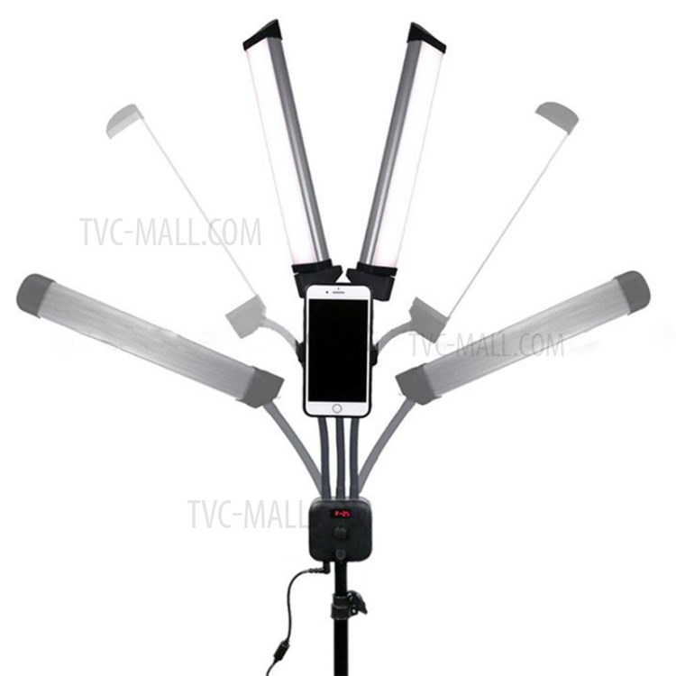 LED Lamp Makeup Photograpy Shooting Livestreaming Dimmable Double-arm Fill Light with Tripod-4