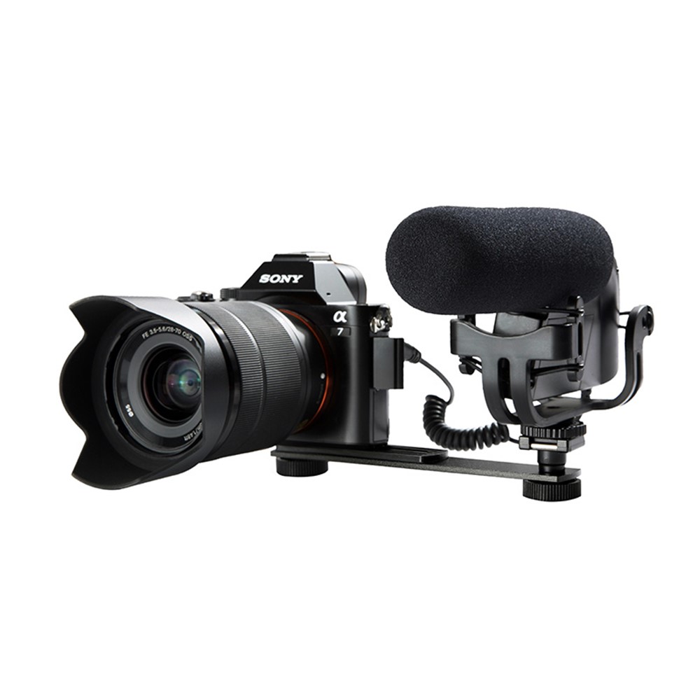 Aluminum Alloy External Flash Dual Head Crossbar Bracket Photographic Accessory-10