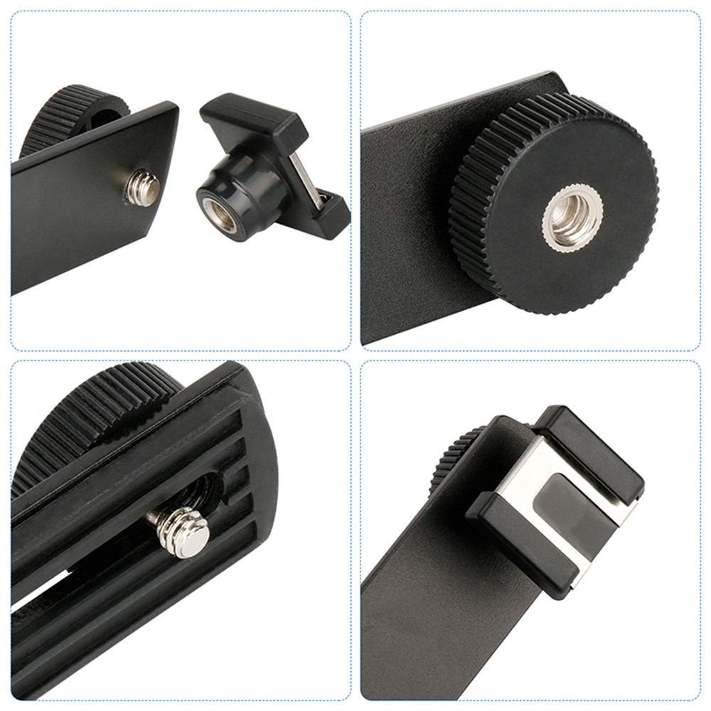 Aluminum Alloy External Flash Dual Head Crossbar Bracket Photographic Accessory-3