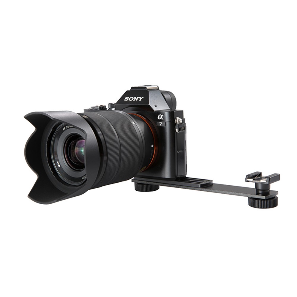 Aluminum Alloy External Flash Dual Head Crossbar Bracket Photographic Accessory-8