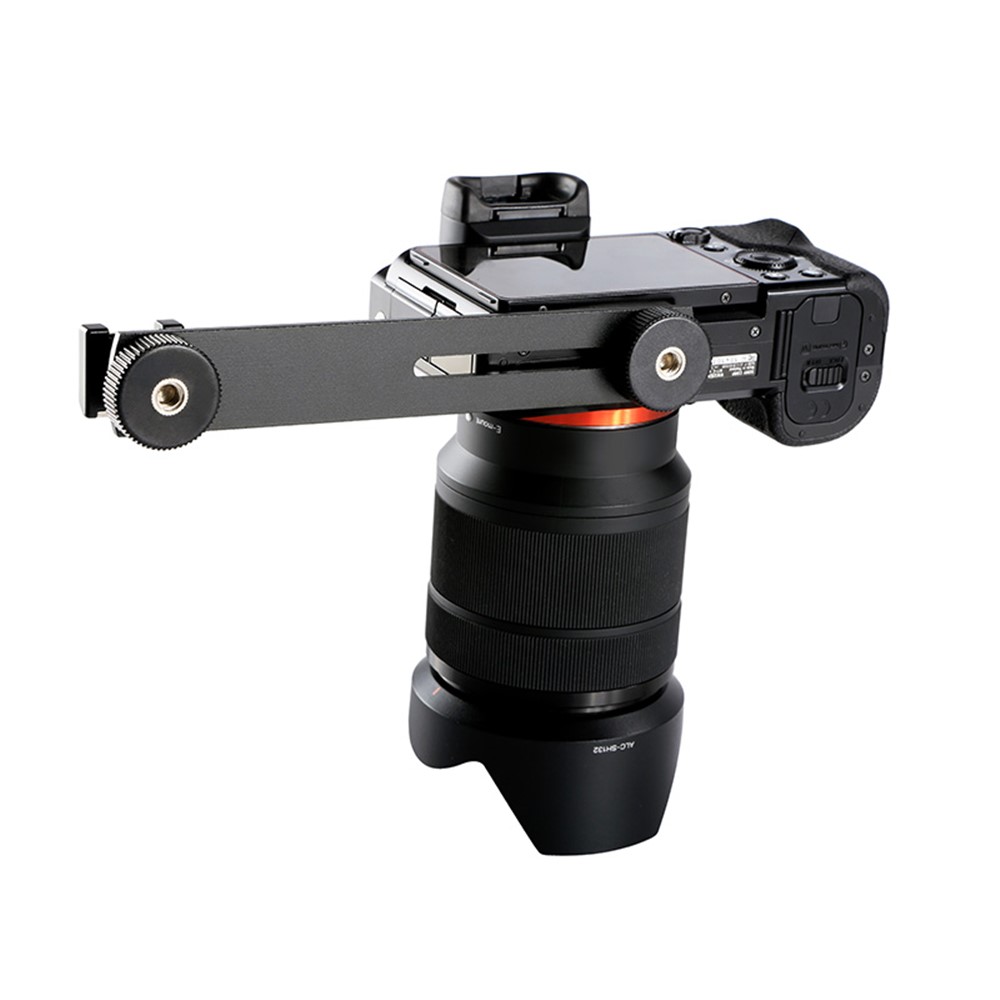 Aluminum Alloy External Flash Dual Head Crossbar Bracket Photographic Accessory-9