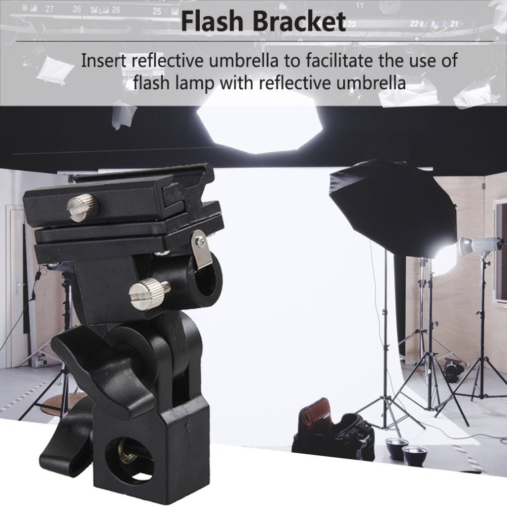 B Type Swivel Flash Hot Shoe Umbrella Holder Light Bracket Stand Mount Adapter for Studio Light-5