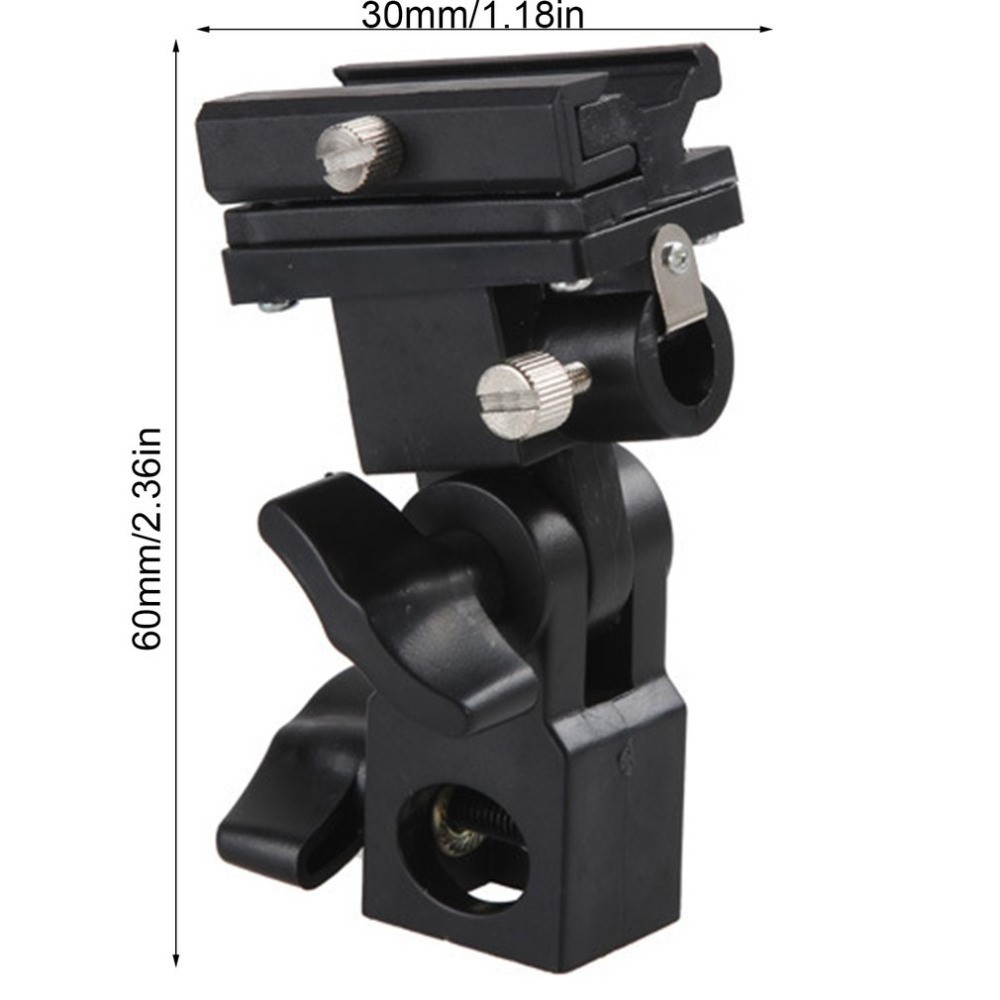 B Type Swivel Flash Hot Shoe Umbrella Holder Light Bracket Stand Mount Adapter for Studio Light-7