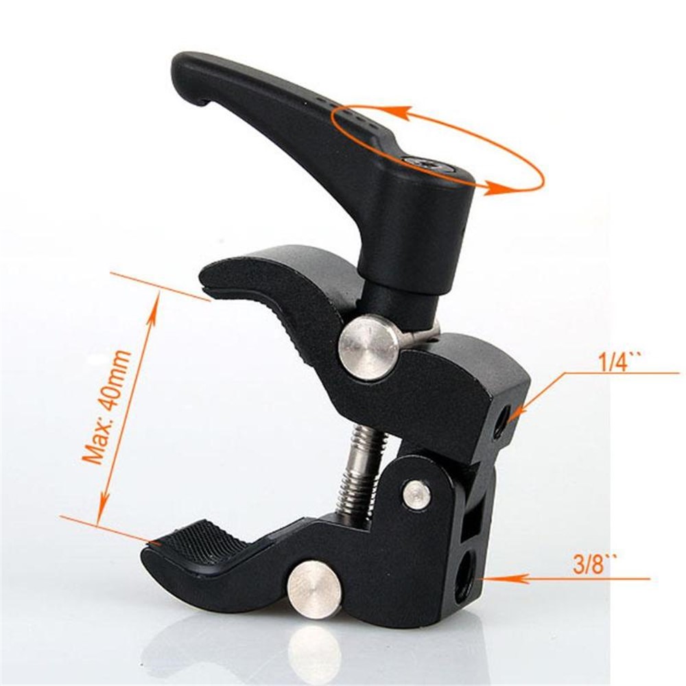 Camera Friction Arm Clamp Pliers Clip Holder Bracket for Led Lamp Screw Camera Flash Holder Support-5