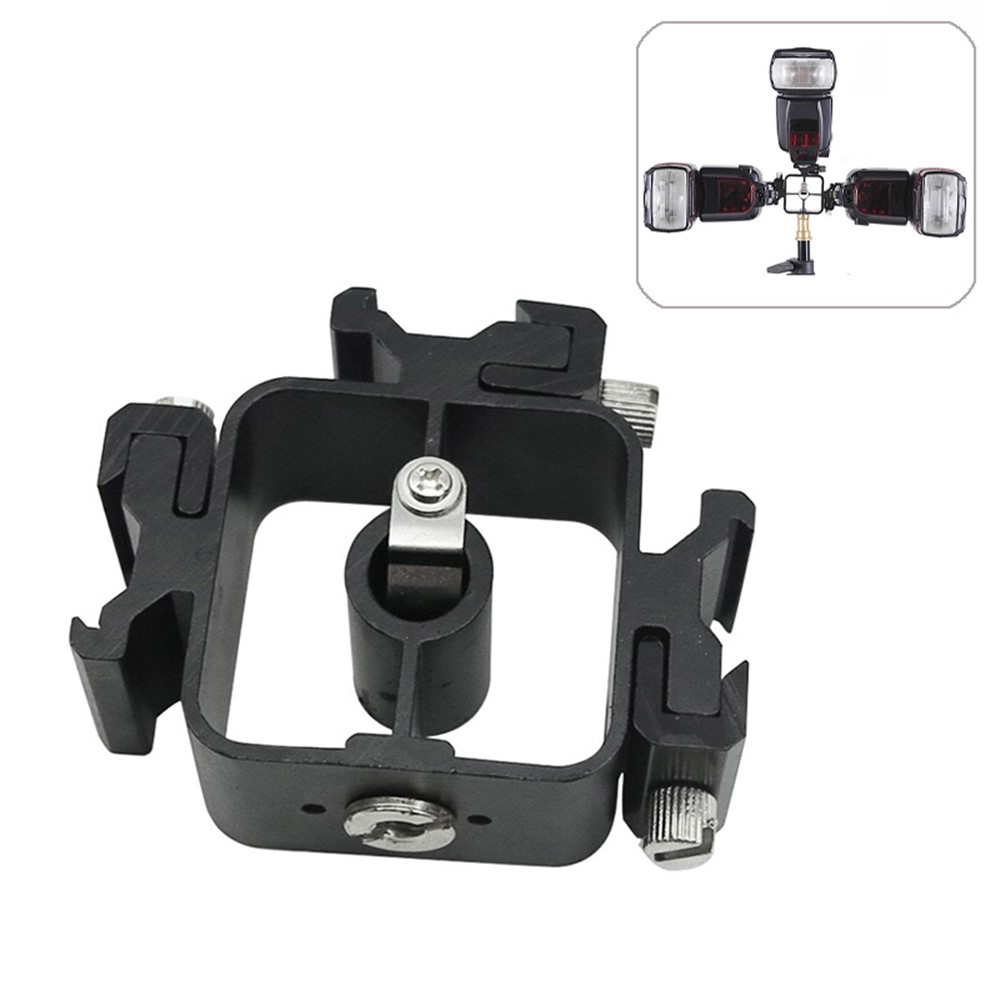 3 in 1 Triple Hot Shoe For Canon Tri-Hot Shoe Mount Adapter Flash Holder Umbrella Bracket-1