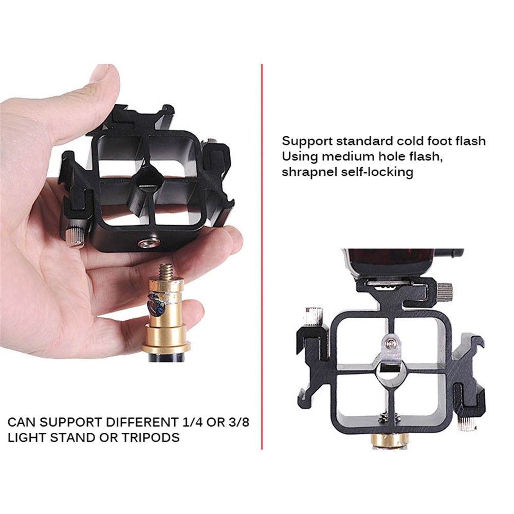 3 in 1 Triple Hot Shoe For Canon Tri-Hot Shoe Mount Adapter Flash Holder Umbrella Bracket-4
