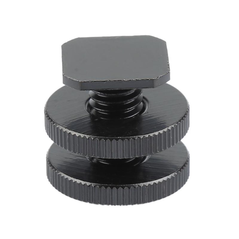 1/4 inch Flash Hot Shoe Mount Adapter to Tripod Screw Converter with Double Nuts for DSLR Camera-4