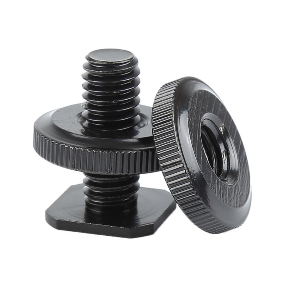 1/4 inch Flash Hot Shoe Mount Adapter to Tripod Screw Converter with Double Nuts for DSLR Camera-6
