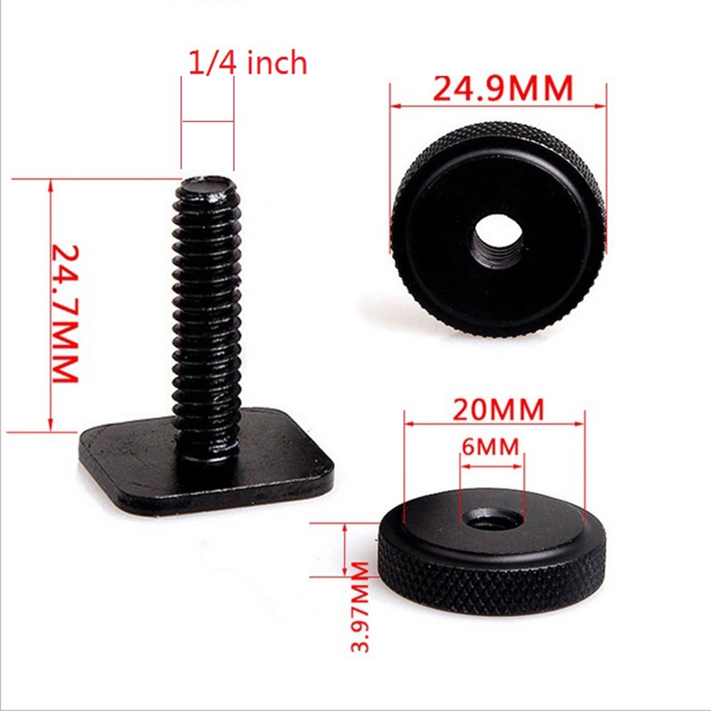 1/4 inch Flash Hot Shoe Mount Adapter to Tripod Screw Converter with Double Nuts for DSLR Camera-9