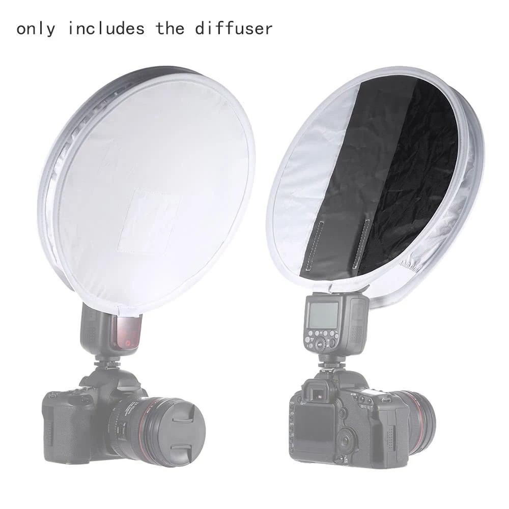 2 in 1 Grey Card Diffuser Softbox 30cm Foldable Speedlite Flash Light White Balance Soft Box-5