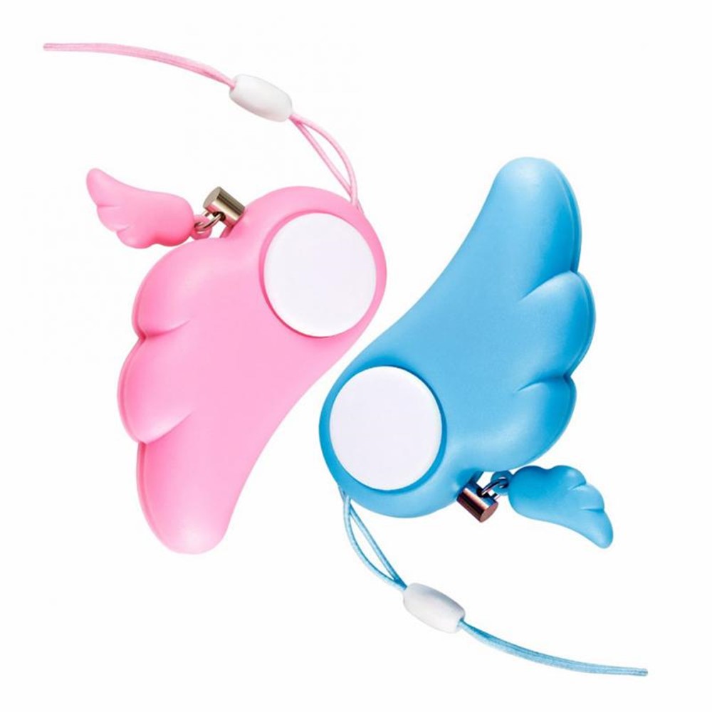 Angel Wing Design Personal Protection Girl Women Security Alarm Device 90dB Loud Sound Self Defense Supplies Emergency Alarm - Black-6