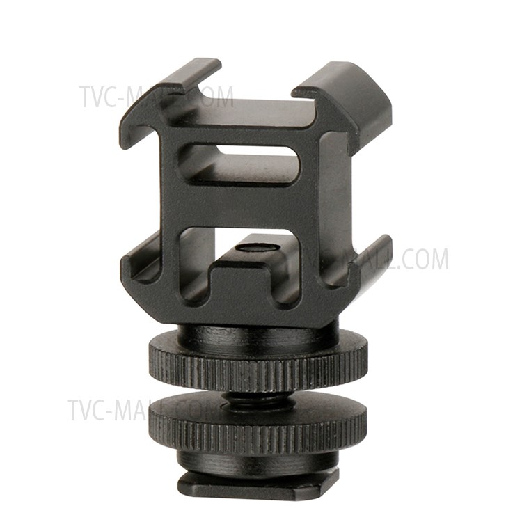 UURIG Three Head Cold Shoe Base Connector On-Camera Mount Microphone Fill Light Expansion Metal Adapter-3