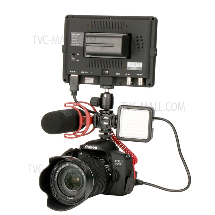 UURIG Three Head Cold Shoe Base Connector On-Camera Mount Microphone Fill Light Expansion Metal Adapter-6