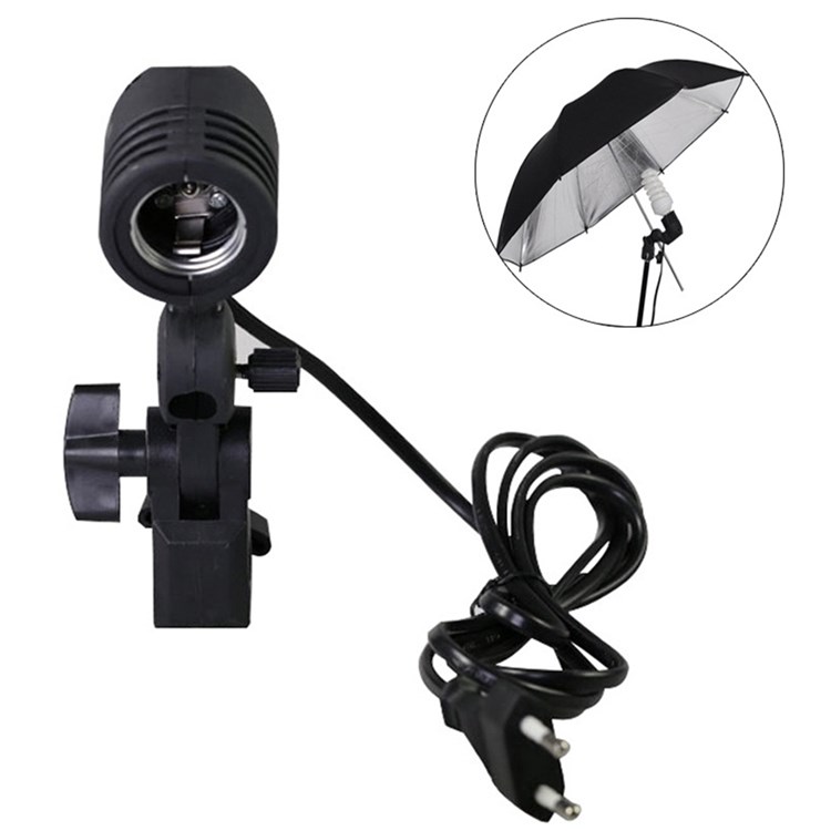 E27 Universal Screw Umbrella Holder Adapter Socket Photo Light Stand Mount Bulb Holder for Photography - EU Plug-1