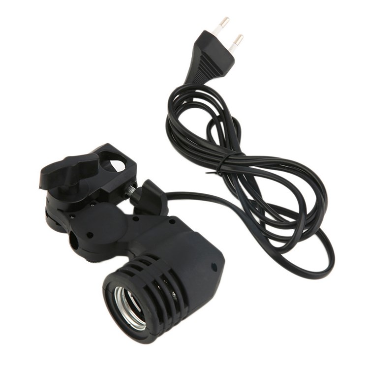 E27 Universal Screw Umbrella Holder Adapter Socket Photo Light Stand Mount Bulb Holder for Photography - EU Plug-2