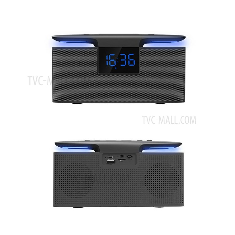 M10 Bluetooth Speaker FM Radio U Disk TF Card Dual Alarm Cock Speaker - Black-3