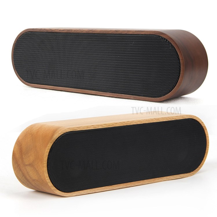 Wooden Bluetooth Speaker Wireless Stereo Bluetooth Speaker - Walnut with Iron Mesh-2
