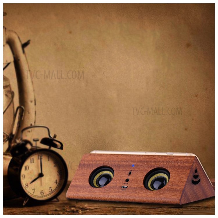 Wooden Speaker TF Card Player - Coffee-1