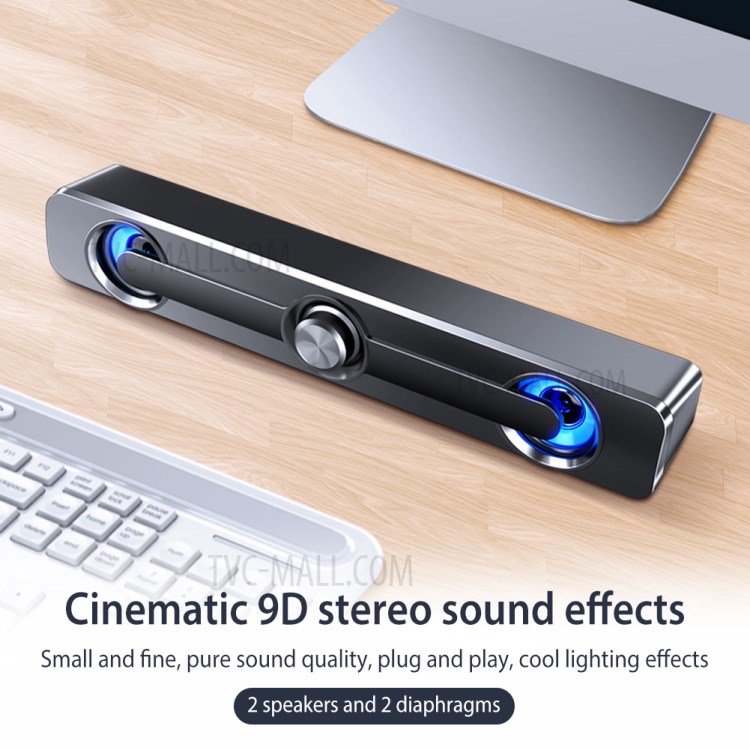 Caixa De Som Mini-dupla Graves Dos Altifalantes Computador 9D Estéreo Portátil USB-5