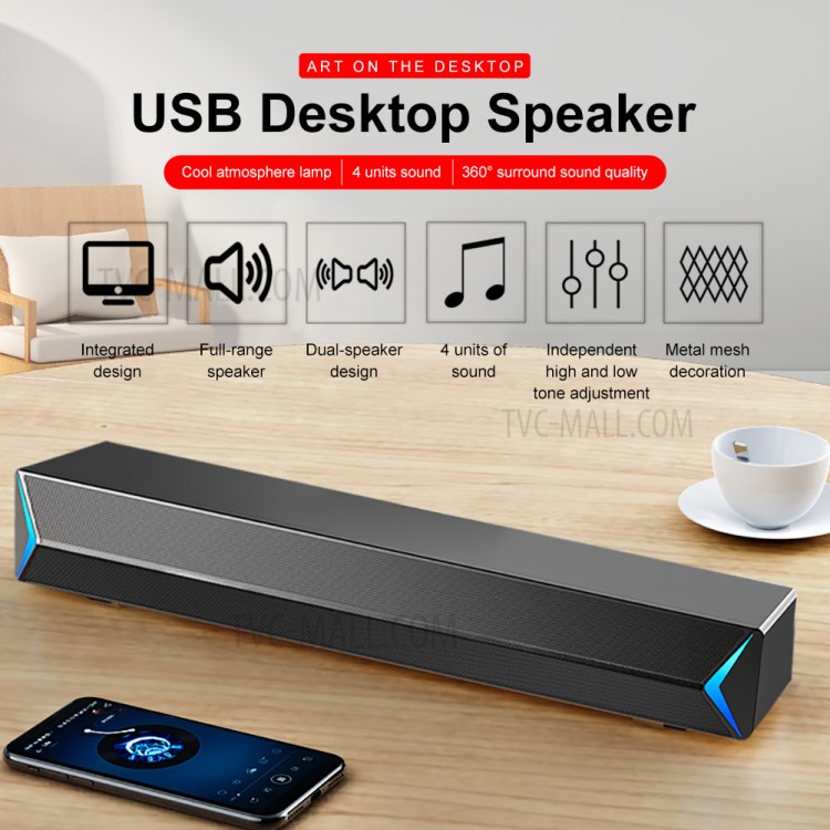 Desktop Speaker Portable Dual Bass HiFi Stereo USB Computer Speaker Mini Sound Box-3