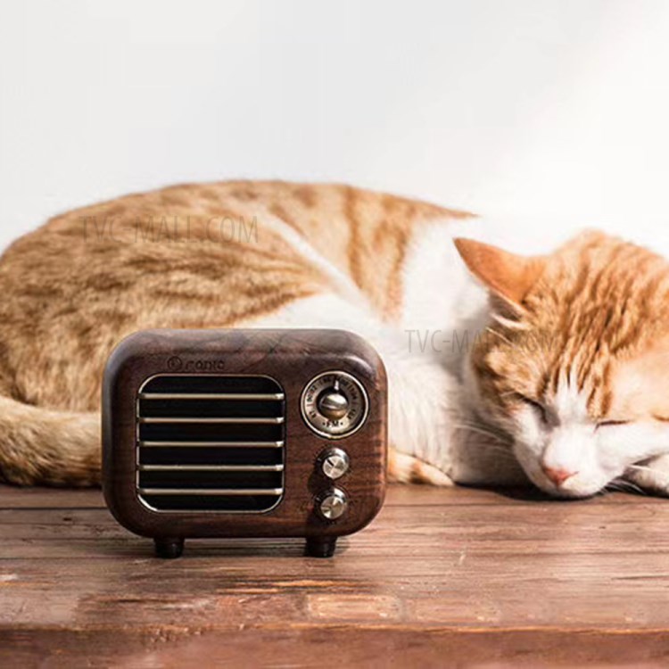 R918 Vintage Wooden Mini FM Radio Wireless Bluetooth Speaker Support AUX Input TF Card - Walnut Wood-2