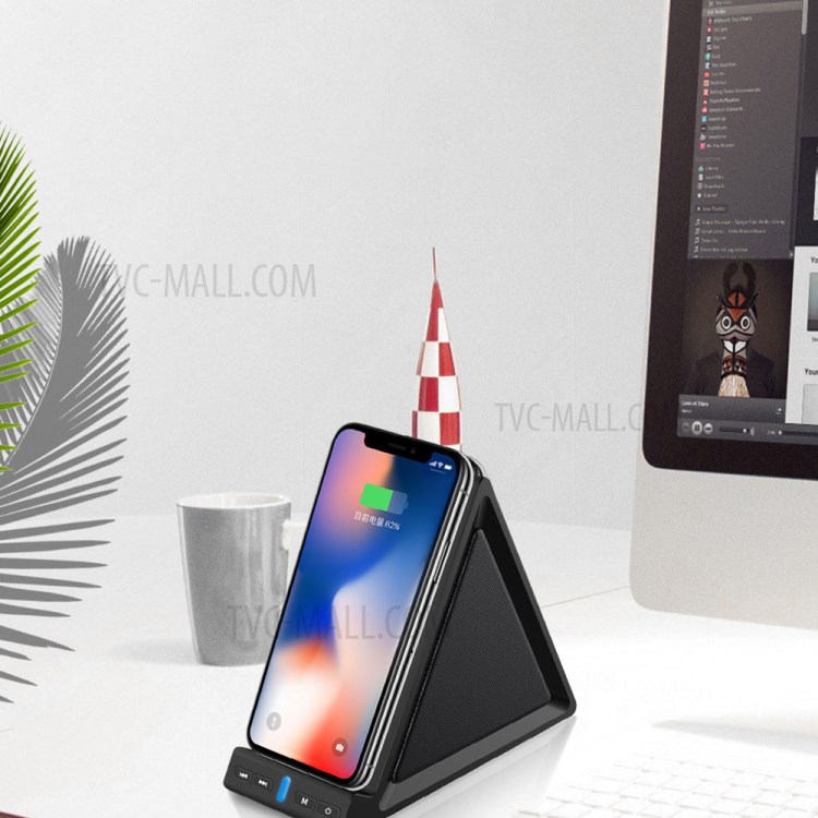 LEMONDA SMART WS001 3 in 1 Multi-function Wireless Charger Bluetooth Speaker Phone Stand Loudspeaker-4