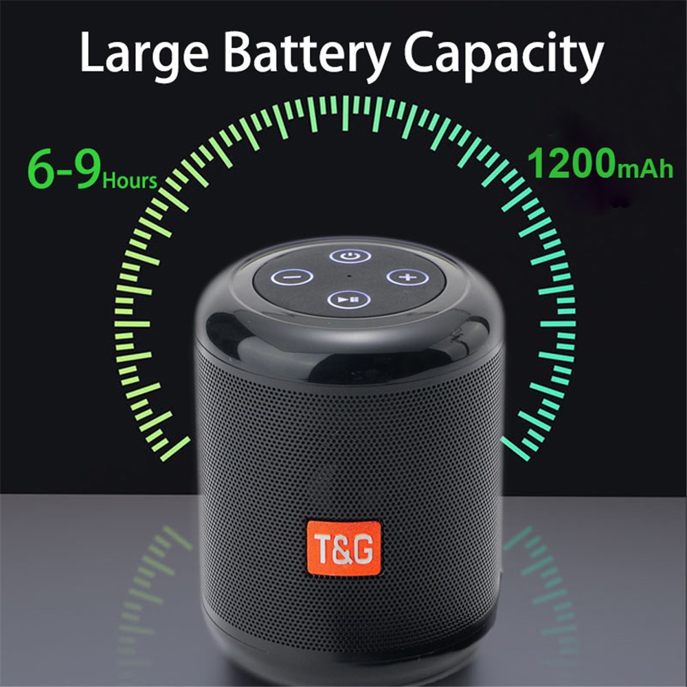 T&G TG519 TWS Bluetooth Speaker FM Radio Loudspeaker Support TF Card 3.5mm AUX U Disk - Black-5