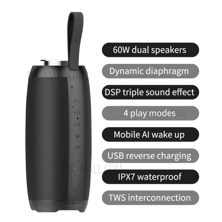 LEMONDA SMART V9Pro 60W Deep Bass NFC DSP Bluetooth Speaker Stereo TWS Wireless Subwoofer Support Power Bank-3
