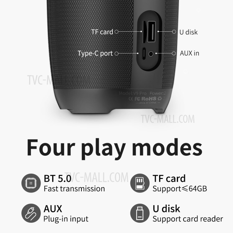 LEMONDA SMART V9Pro 60W Deep Bass NFC DSP Bluetooth Speaker Stereo TWS Wireless Subwoofer Support Power Bank-6
